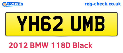 YH62UMB are the vehicle registration plates.