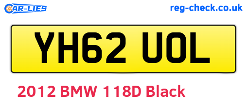 YH62UOL are the vehicle registration plates.