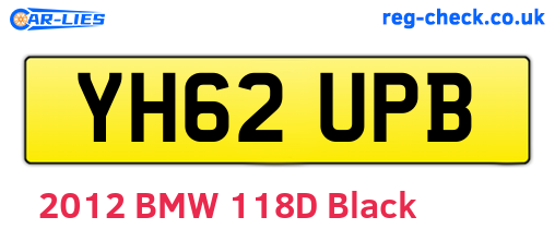YH62UPB are the vehicle registration plates.