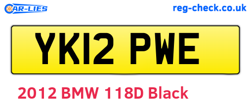 YK12PWE are the vehicle registration plates.
