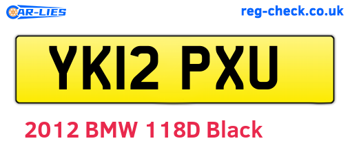 YK12PXU are the vehicle registration plates.