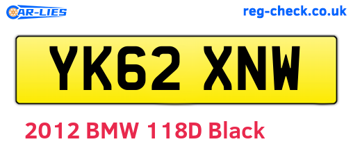YK62XNW are the vehicle registration plates.