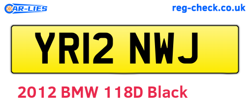 YR12NWJ are the vehicle registration plates.