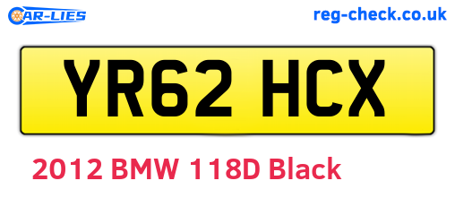 YR62HCX are the vehicle registration plates.
