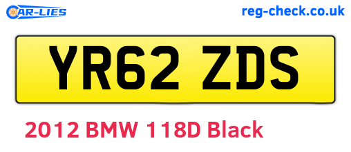 YR62ZDS are the vehicle registration plates.