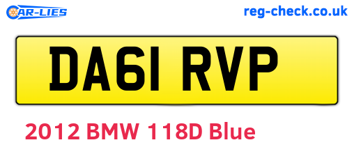 DA61RVP are the vehicle registration plates.