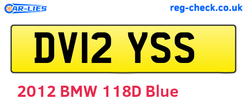 DV12YSS are the vehicle registration plates.