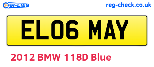EL06MAY are the vehicle registration plates.