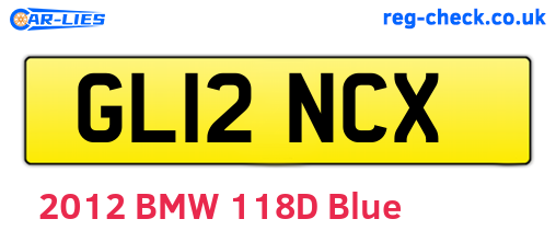 GL12NCX are the vehicle registration plates.