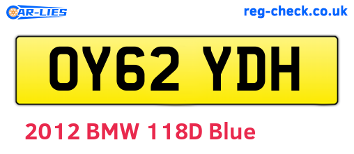 OY62YDH are the vehicle registration plates.