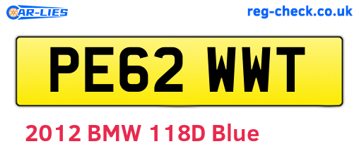 PE62WWT are the vehicle registration plates.