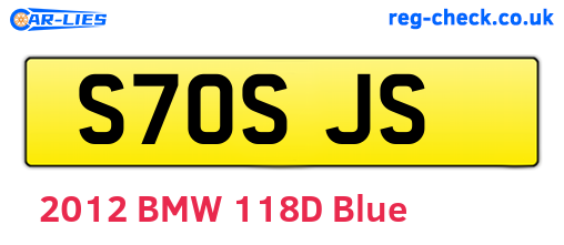 S70SJS are the vehicle registration plates.