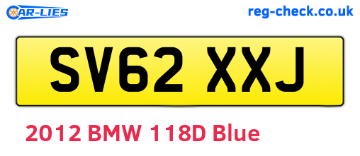 SV62XXJ are the vehicle registration plates.