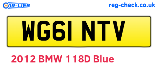 WG61NTV are the vehicle registration plates.