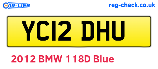 YC12DHU are the vehicle registration plates.