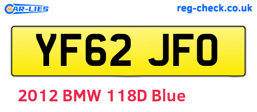 YF62JFO are the vehicle registration plates.