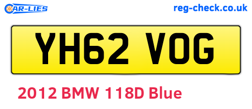 YH62VOG are the vehicle registration plates.