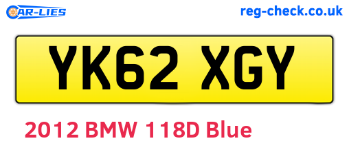 YK62XGY are the vehicle registration plates.