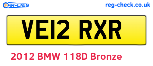 VE12RXR are the vehicle registration plates.