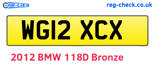 WG12XCX are the vehicle registration plates.