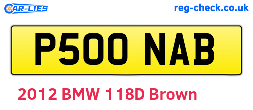 P500NAB are the vehicle registration plates.