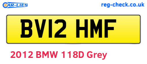 BV12HMF are the vehicle registration plates.