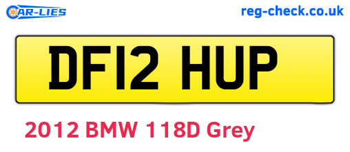 DF12HUP are the vehicle registration plates.