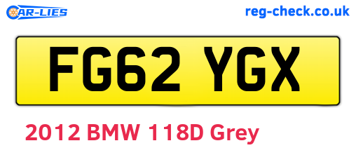 FG62YGX are the vehicle registration plates.
