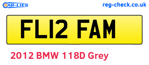 FL12FAM are the vehicle registration plates.