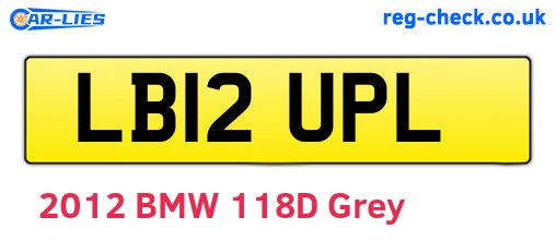 LB12UPL are the vehicle registration plates.