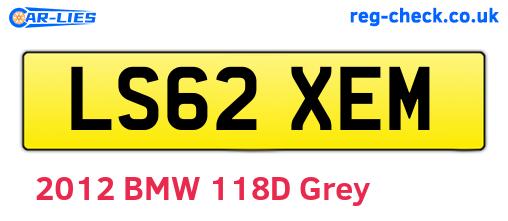 LS62XEM are the vehicle registration plates.