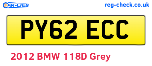 PY62ECC are the vehicle registration plates.