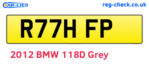 R77HFP are the vehicle registration plates.