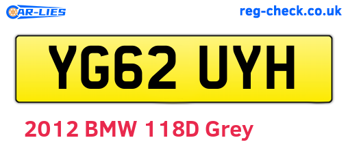 YG62UYH are the vehicle registration plates.