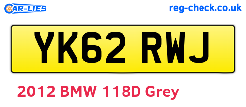 YK62RWJ are the vehicle registration plates.