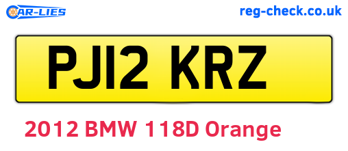 PJ12KRZ are the vehicle registration plates.
