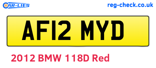 AF12MYD are the vehicle registration plates.