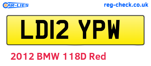 LD12YPW are the vehicle registration plates.