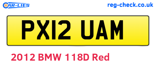 PX12UAM are the vehicle registration plates.