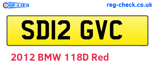 SD12GVC are the vehicle registration plates.