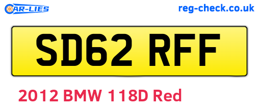 SD62RFF are the vehicle registration plates.