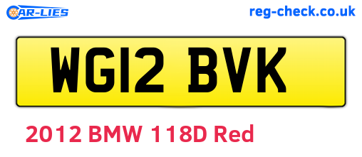 WG12BVK are the vehicle registration plates.