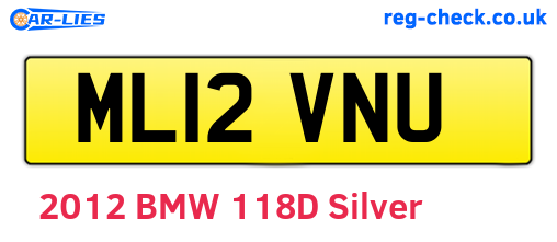 ML12VNU are the vehicle registration plates.