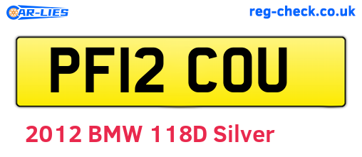 PF12COU are the vehicle registration plates.