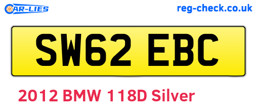 SW62EBC are the vehicle registration plates.
