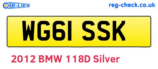 WG61SSK are the vehicle registration plates.