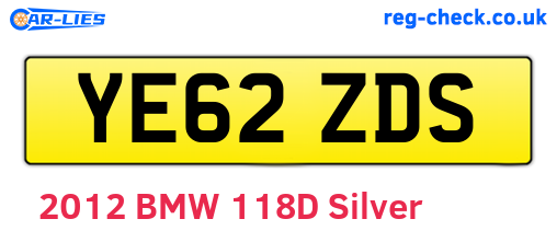 YE62ZDS are the vehicle registration plates.