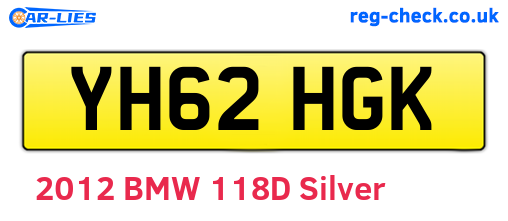 YH62HGK are the vehicle registration plates.