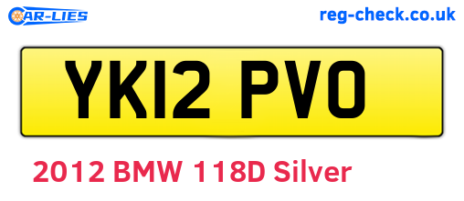 YK12PVO are the vehicle registration plates.