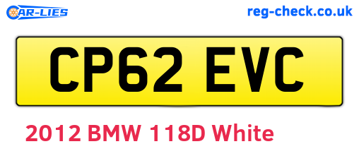 CP62EVC are the vehicle registration plates.